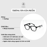 Gọng kính Molsion MX3003 dáng vuông nhựa acetate chính hãng fullbox