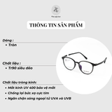  Gọng kính IRVINJIN 1086 dáng tròn nhựa TR90 dẻo chính hãng 