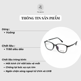  Gọng kính IRVINJIN 1083 dáng vuông nhựa TR90 phong cách Hàn Quốc 