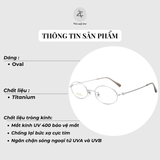  Gọng kính Zay Eyewear 93805 dáng oval titanium phong cách Hàn Quốc 