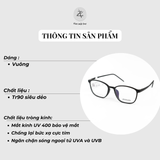  Gọng kính IRVINJIN 1052 dáng vuông nhựa TR90 phong cách Hàn Quốc 
