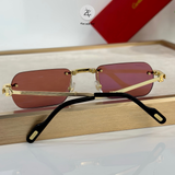  Kính mát khoan không viền gấp gọn Cartier CT0499S dáng vuông titanium cao cấp fullbox 