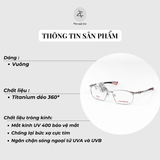  Gọng kính New Balance Elock NBS07069 dáng vuông titanium chính hãng fullbox 