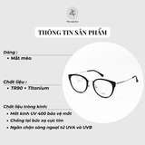 Gọng kính CRV 5501 dáng mắt mèo nhựa TR90 + Tianium dẻo chính hãng