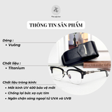  Gọng kính nửa khung Chrome Hearts CH8220 dáng vuông titanium cao cấp fullbox 