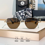  Kính mát Chrome Hearts Prosted dáng đa giác titanium cao cấp fullbox 