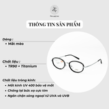 Gọng kính CRV 5505 dáng oval nhựa TR90 + Tianium dẻo chính hãng
