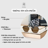  Kính mát Chrome Hearts Prosted dáng đa giác titanium cao cấp fullbox 