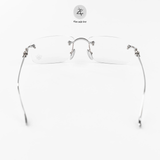  Gọng khoan không viền Chrome Hearts OVARYEASY II dáng chữ nhật titanium cao cấp full box 