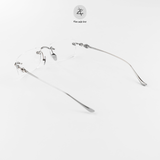  Gọng khoan không viền Chrome Hearts OVARYEASY II dáng chữ nhật titanium cao cấp full box 