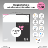  Tròng kính Đổi màu lọc ánh sáng xanh thế hệ mới Chemi Photo AID 1.60 1.67 ASP Hàn Quốc chính hãng 