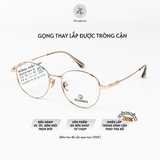  Gọng kính ROVANIFA 32037 dáng tròn titanium chính hãng 