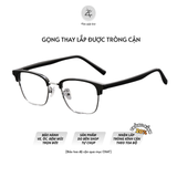  Gọng kính nửa khung 8902 dáng vuông nhựa & titanium cao cấp 