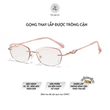 Gọng khoan không viền đính đá 0605 - 58 dáng lục giác titanium dẻo cao cấp