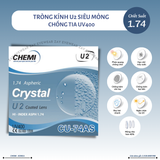  Tròng kính Siêu mỏng Chống tia UV Chemi Crystal U2 Coated Hàn Quốc chính hãng 