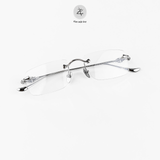  Gọng khoan không viền Chrome Hearts OVARYEASY II dáng chữ nhật titanium cao cấp full box 
