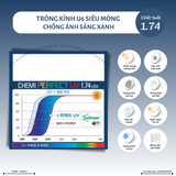  Tròng kính Siêu mỏng Chống ánh sáng xanh Chemi 1.60 1.67 1.74 U6 Hàn Quốc chính hãng 