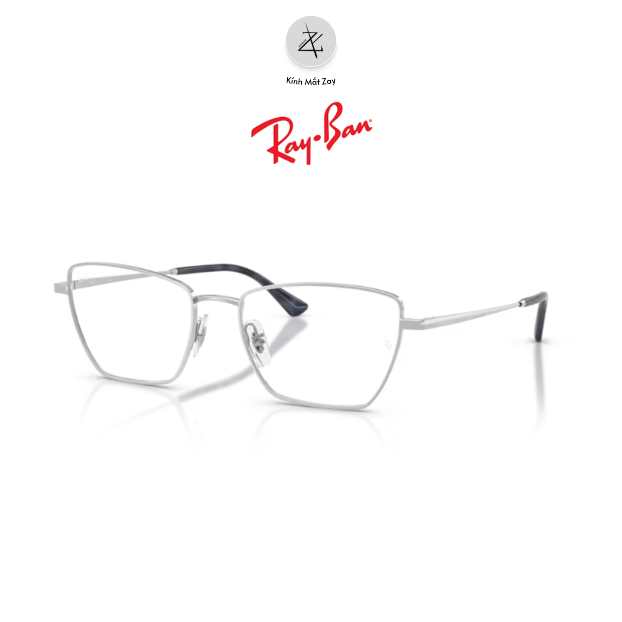 Gọng kính RayBan 0RX6552 dáng mắt mèo kim loại chính hãng fullbox 