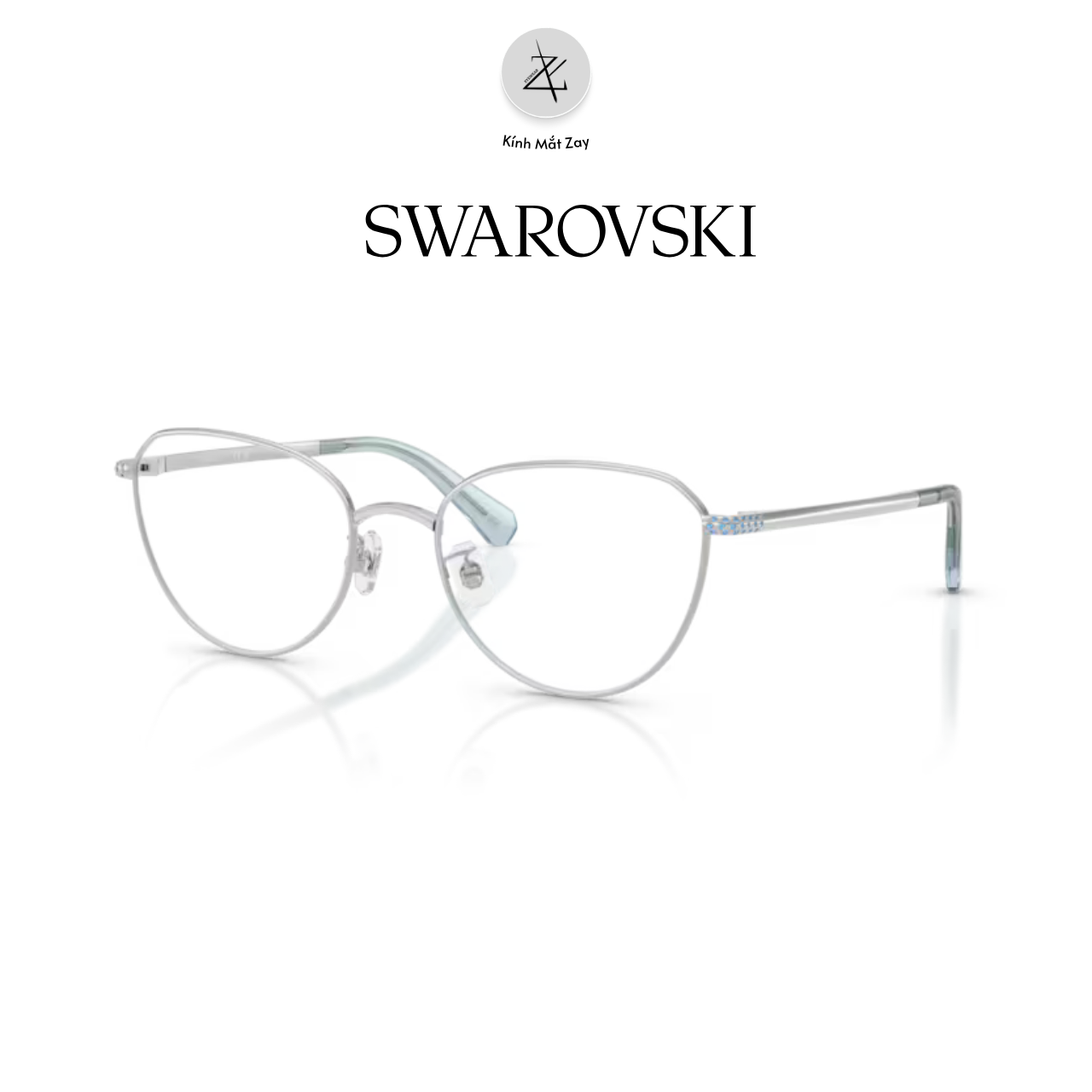  Gọng kính Swarovski 0SK1029D 4020 dáng mắt mèo kim loại chính hãng fullbox 