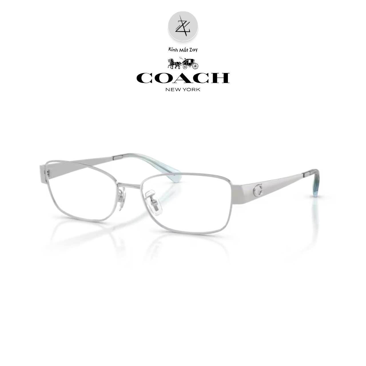  Gọng kính Coach 0HC5201 dáng chữ nhật kim loại chính hãng fullbox 