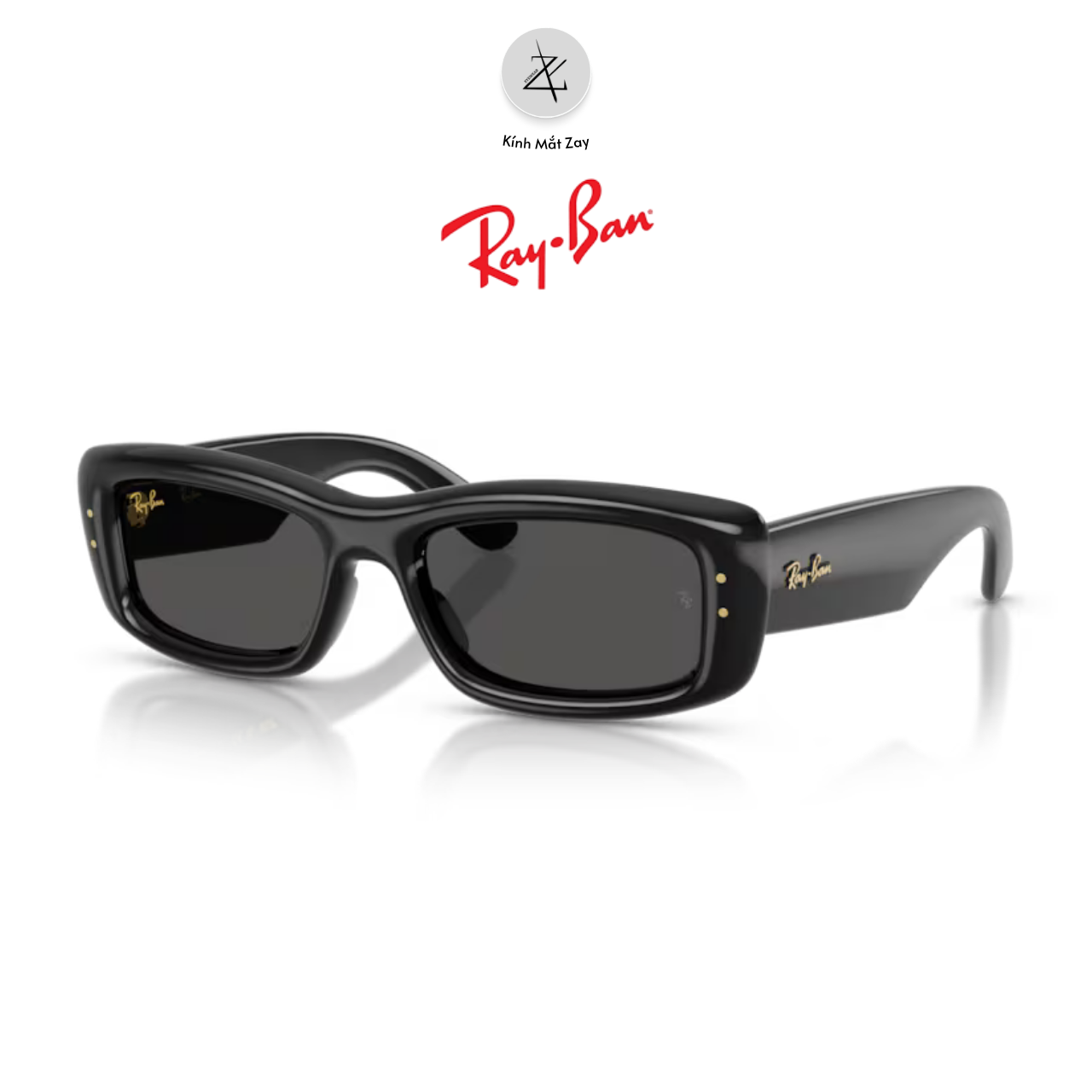  Kính mát RayBan x ASAP Rocky 0RB4944 dáng chữ nhật nhựa Nylon chính hãng fullbox 