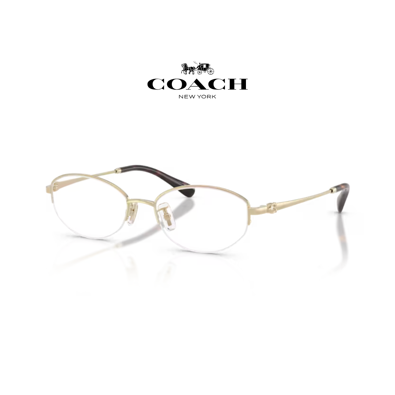  Gọng kính xẻ cước nửa khung Coach 0HC5207TD dáng chữ nhật kim loại chính hãng fullbox 