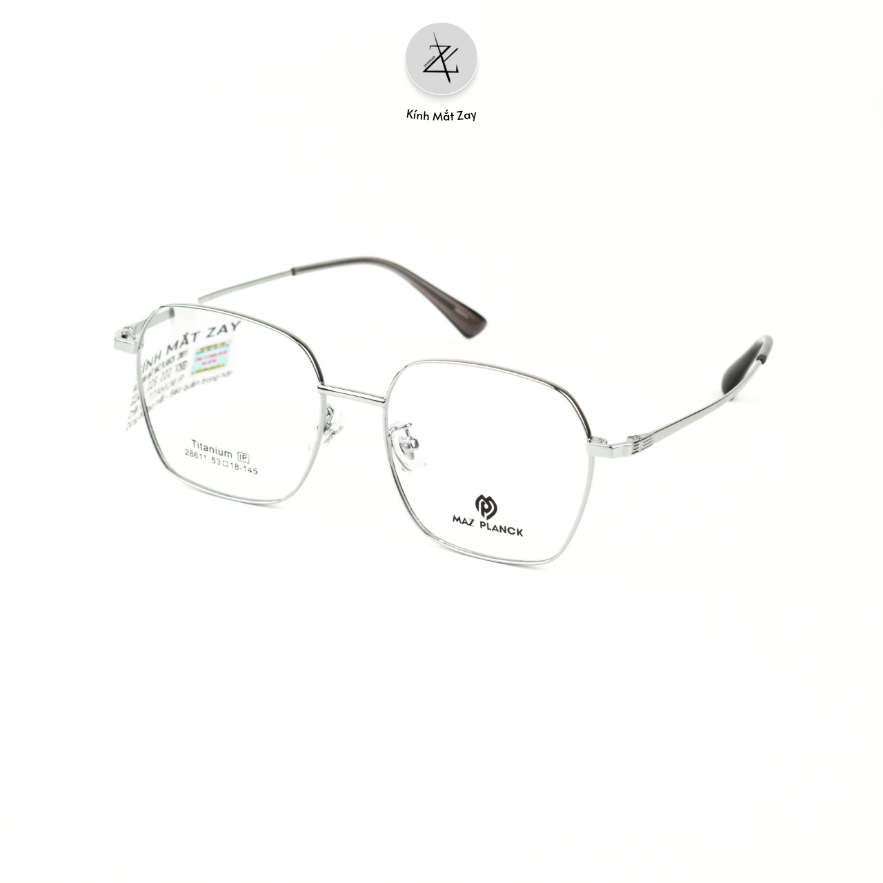  Gọng kính MAZ PLANCK 28611 dáng đa giác titanium chính hãng 