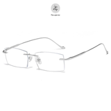  Gọng khoan không viền 69073 dáng chữ nhật titanium cao cấp 