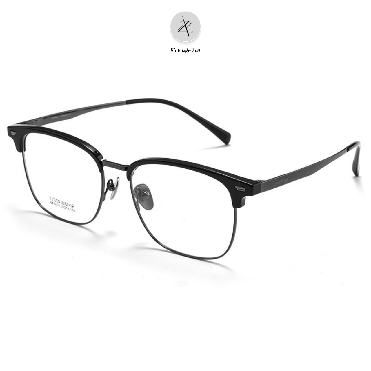  Gọng kính nửa khung 6031 dáng vuông titanium cao cấp 