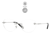  Gọng kính khoan không viền Versace 1305 dáng mắt mèo chính hãng fullbox 