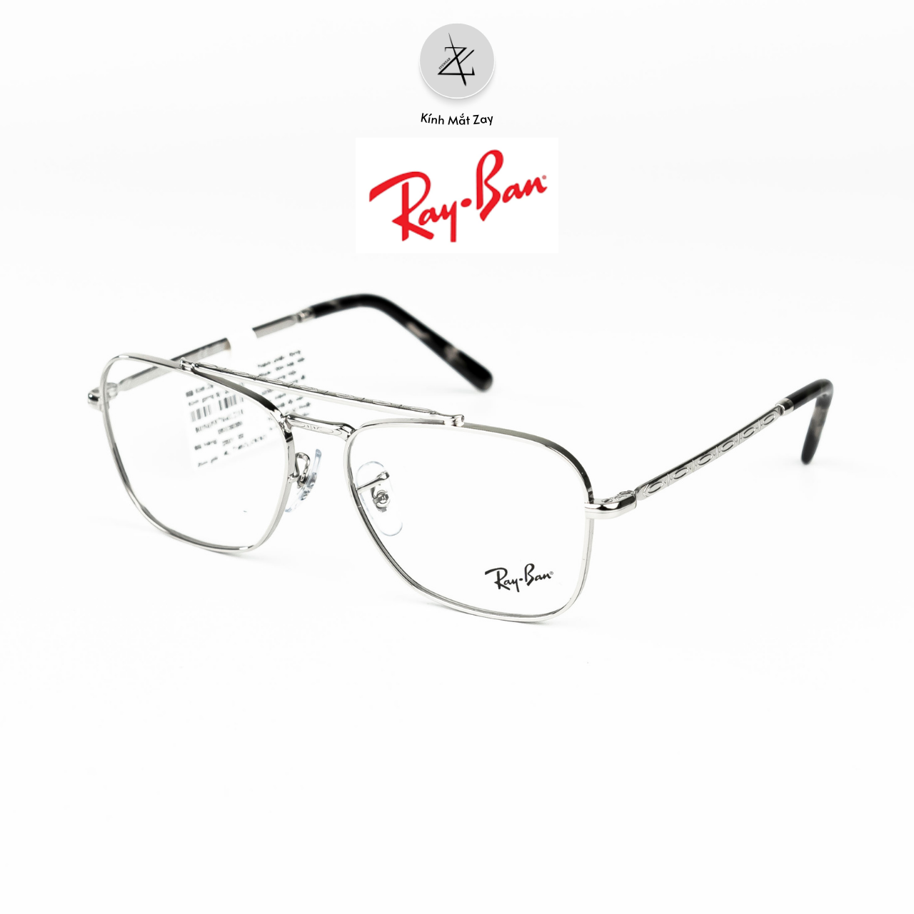  Gọng kính RayBan 0RX3636V dáng phi công kim loại chính hãng fullbox 