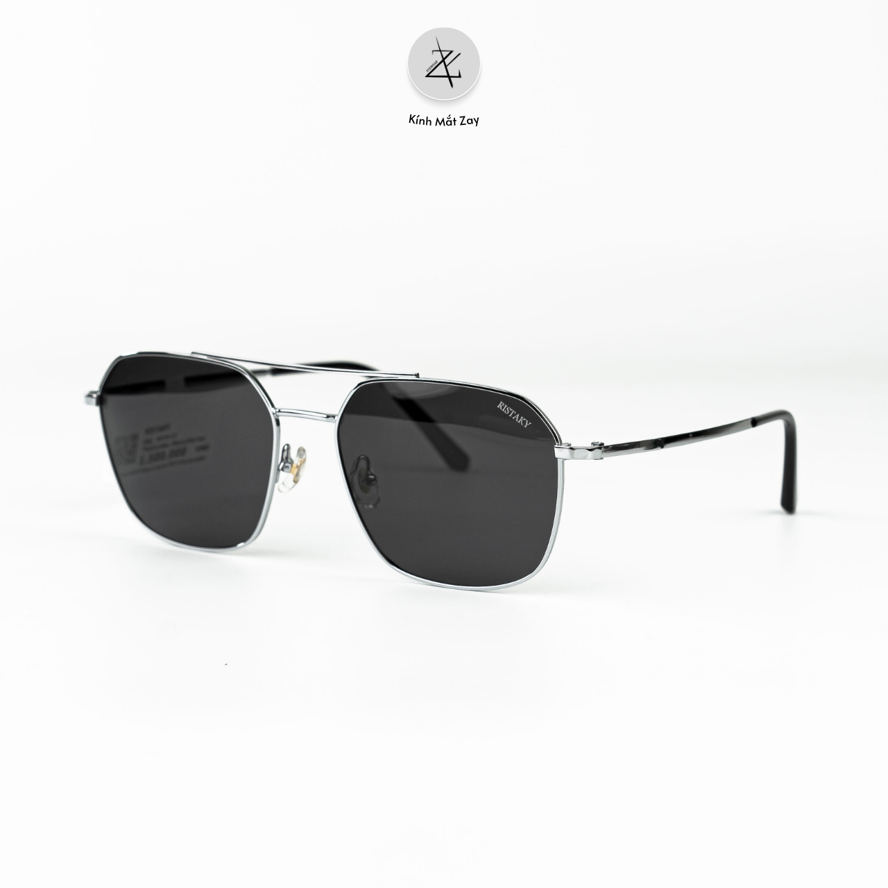  Kính mát phân cực polarized Ristaky 8970 dáng phi công Titanium chính hãng 