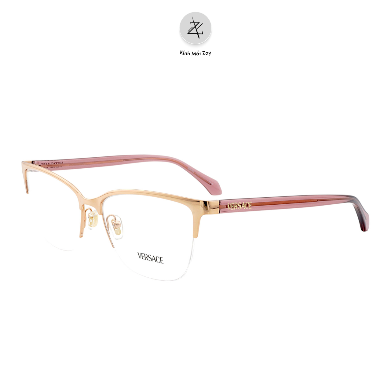  Gọng kính xẻ cước Versace 1304 dáng mắt mèo titanium chính hãng fullbox 