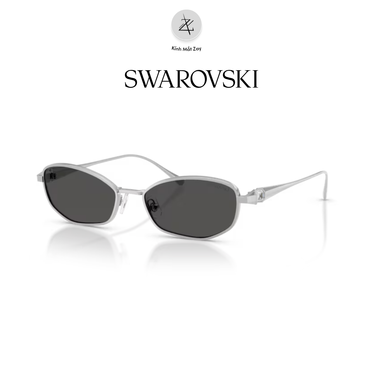  Kính mát Swarovski 0SK7042 400187 dáng đa giác kim loại chính hãng fullbox 