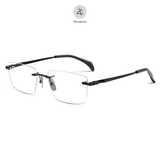 Gọng khoan không viền BWT7532 dáng đa giác titanium cao cấp