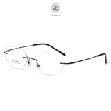  Gọng khoan không viền MY9017 dáng oval titanium cao cấp 