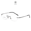 Gọng khoan không viền MY9017 dáng oval titanium cao cấp