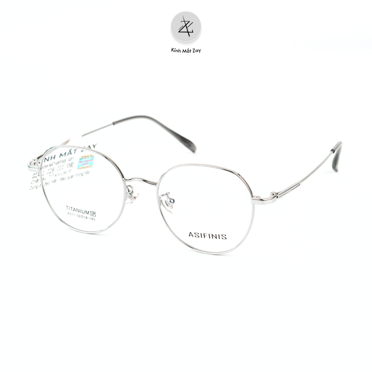  Gọng kính Asifinis AS11 dáng tròn titanium chính hãng 