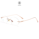  Gọng khoan không viền 131ZM dáng oval titanium cao cấp 