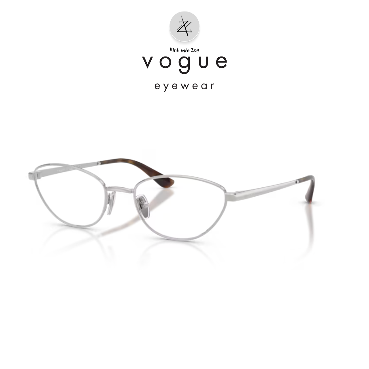  Gọng kính Vogue 0VO4355 dáng mắt mèo kim loại chính hãng fullbox 