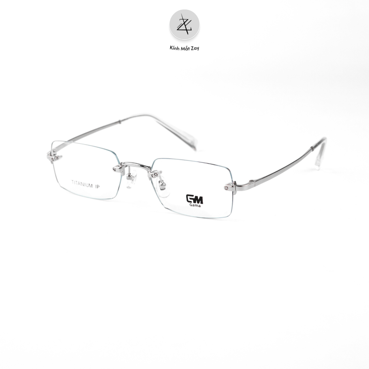  Gọng khoan không viền GAMA MY9036 dáng đa giác Titanium chính hãng 