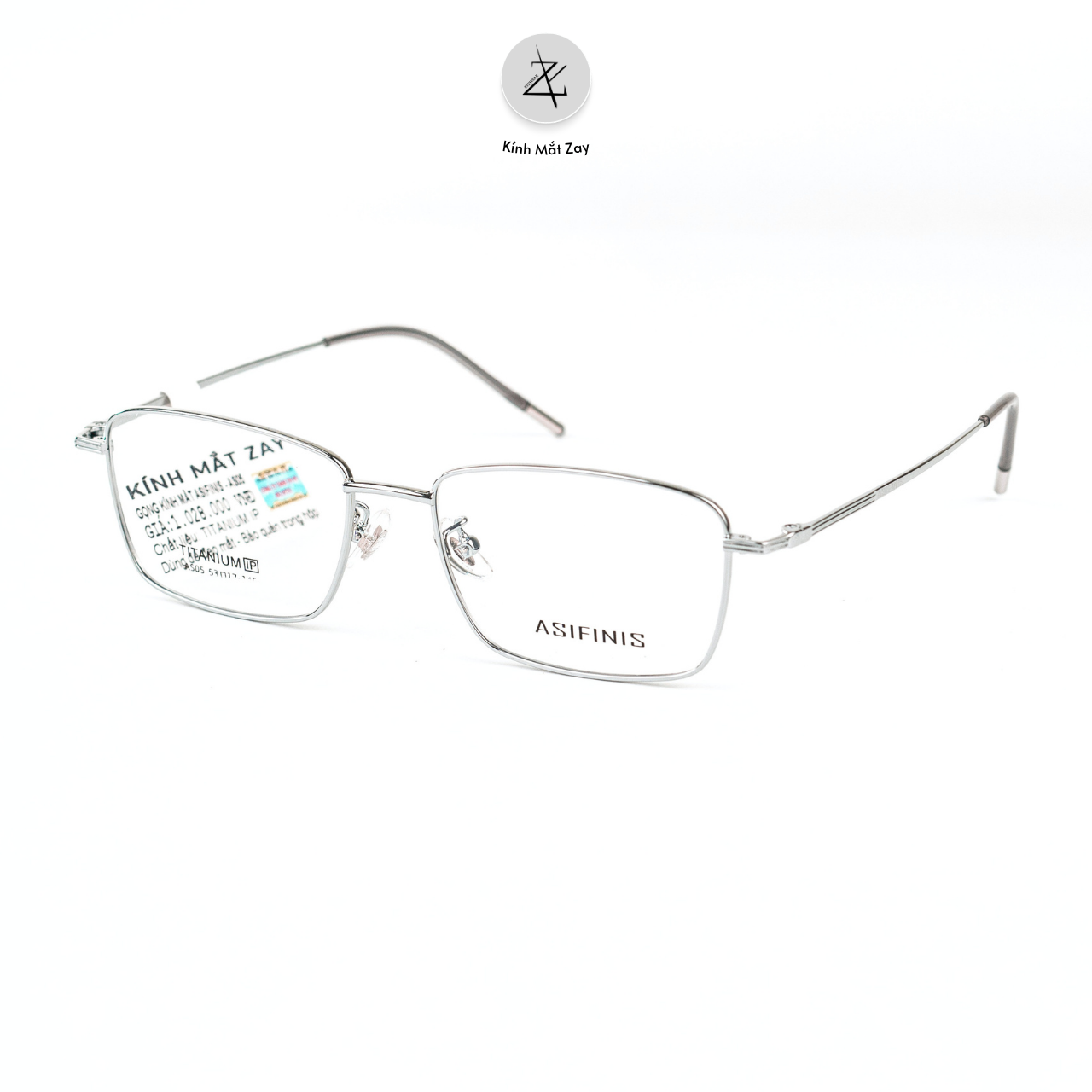  Gọng kính Asifinis AS05 dáng chữ nhật titanium chính hãng 