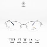  Gọng kính xẻ cước Lavein Paris V9013 dáng mắt mèo titanium chính hãng fullbox 