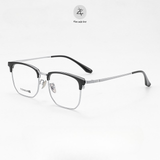  Gọng kính Zay Eyewear 88076 dáng vuông nửa khung Titanium phong cách Hàn Quốc 