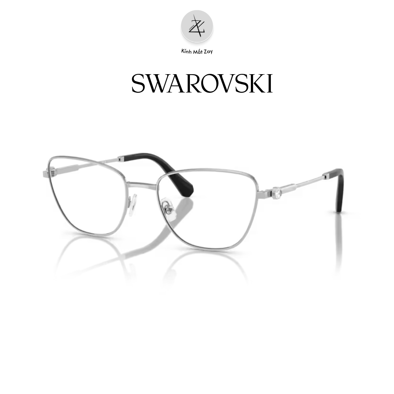  Gọng kính Swarovski 0SK1018 4001 dáng mắt mèo kim loại chính hãng fullbox 