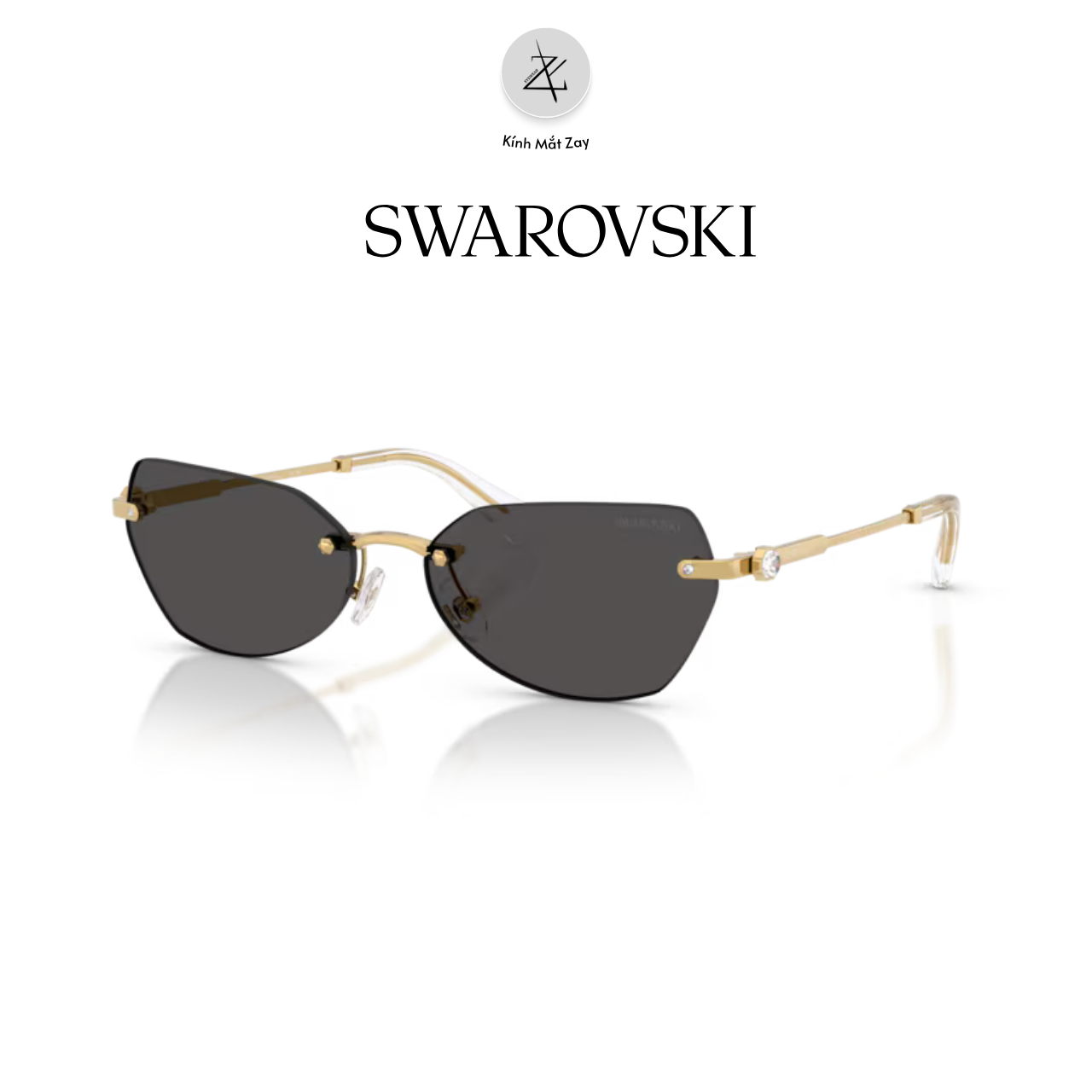  Kính mát Swarovski 0SK7038 400487 dáng đa giác kim loại chính hãng fullbox 