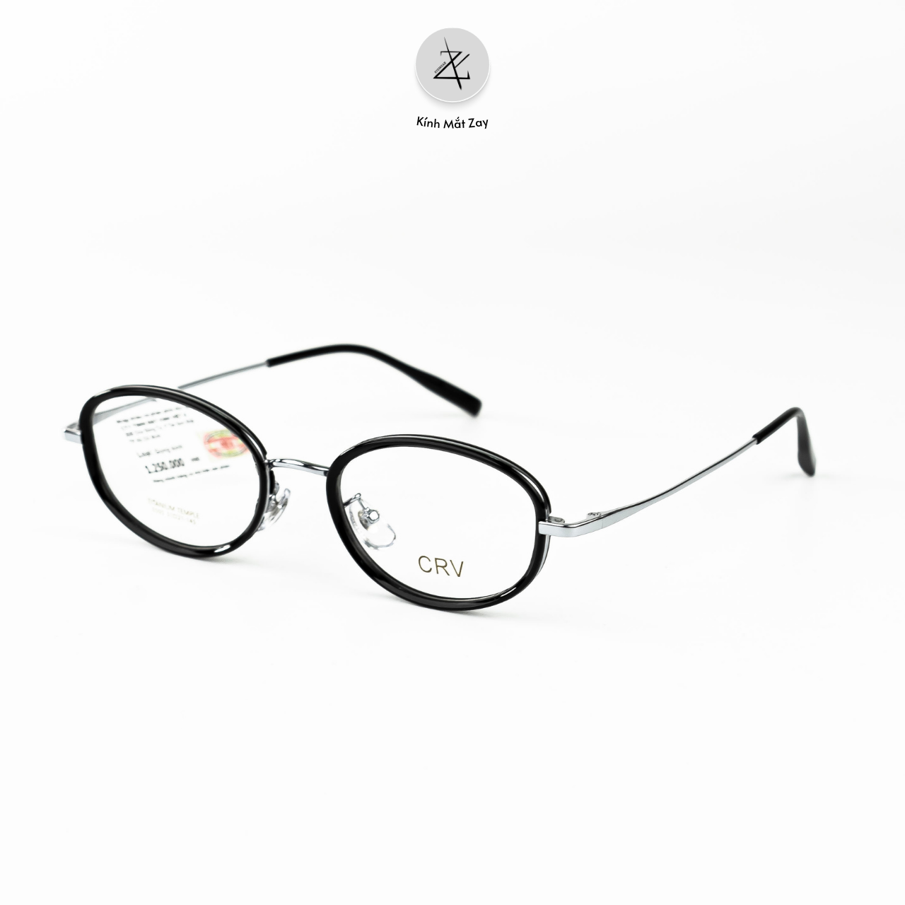  Gọng kính CRV 5505 dáng oval nhựa TR90 + Tianium dẻo chính hãng 