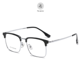  Gọng kính Zay Eyewear 95043 dáng vuông nửa khung Titanium phong cách Hàn Quốc 