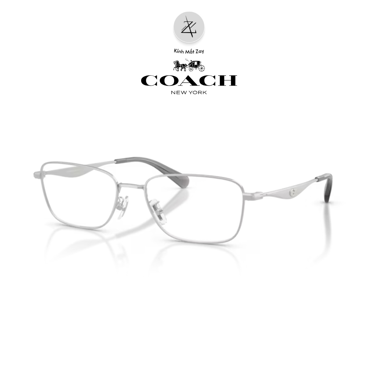  Gọng kính Coach 0HC5204 dáng chữ nhật kim loại chính hãng fullbox 