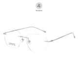  Gọng khoan không viền 6017 dáng đa giác titanium cao cấp 